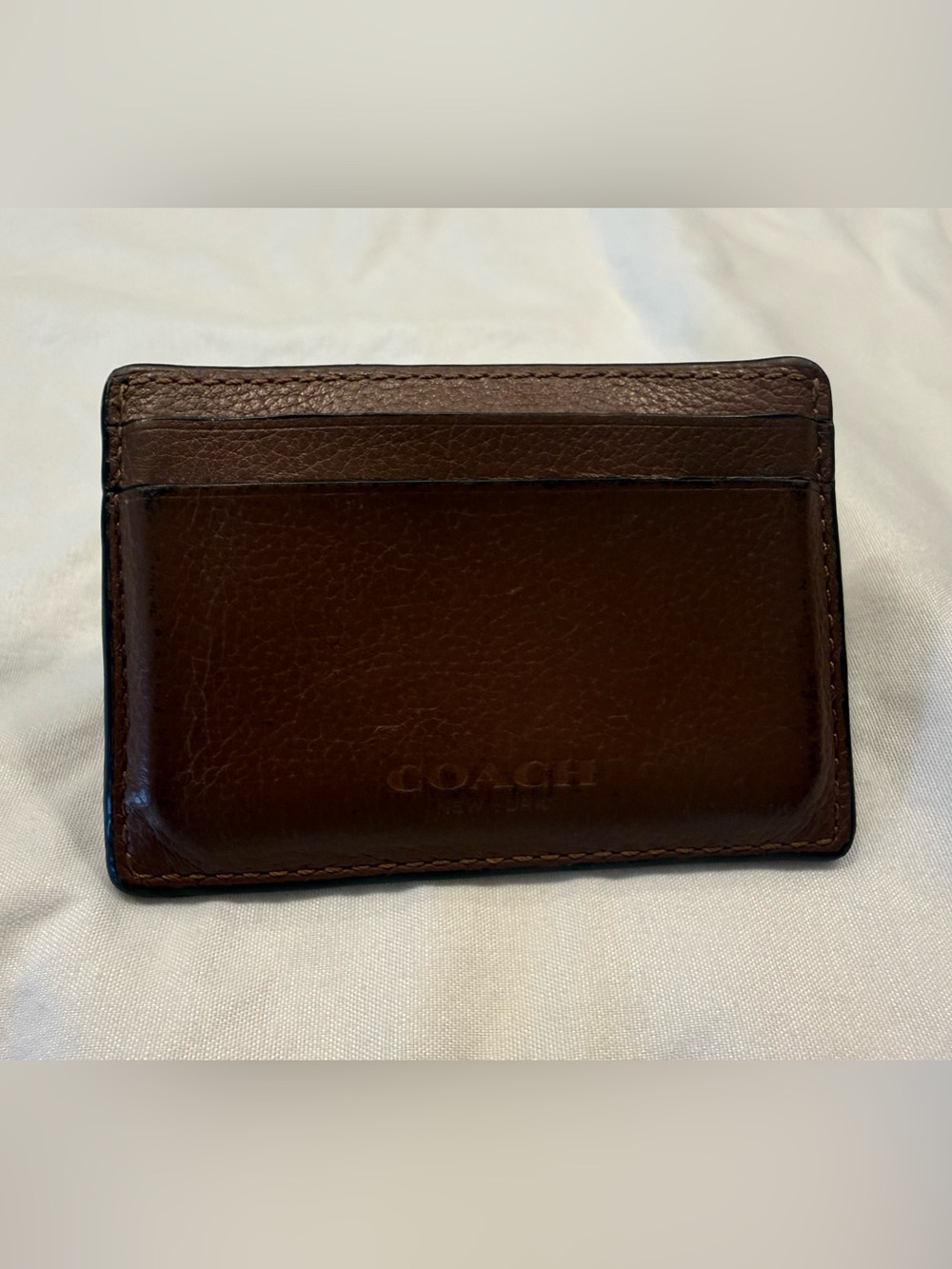 Vintage Coach Dark Brown Leather Card & Key Holder
